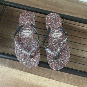 Glitter flip flops